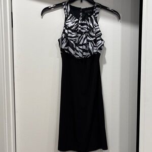 Enfocus Studio Black and White Ruffle Mini Dress